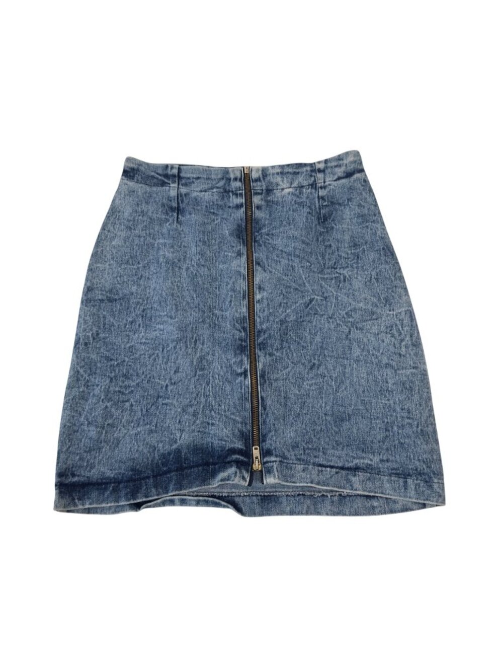 Vintage 80' Konnie o by kayo Acido Wash Denim Mini Skirt Front Zipper SZ 11/12